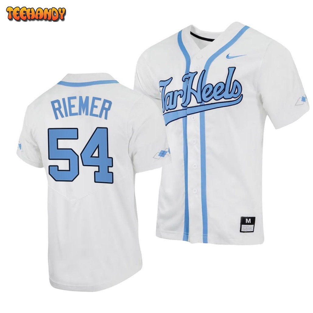 North Carolina Tar Heels Max Riemer College Baseball Jersey White