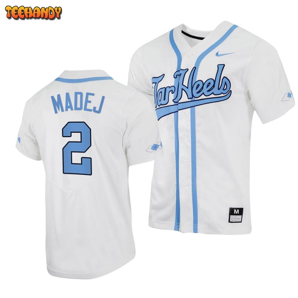 North Carolina Tar Heels Mikey Madej College Baseball Jersey White