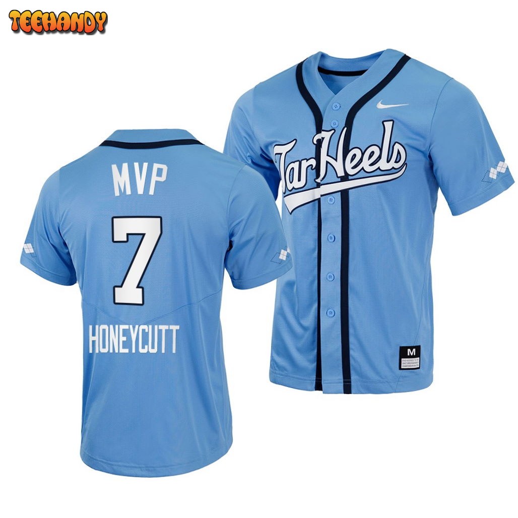 North Carolina Tar Heels Vance Honeycutt College Baseball Jersey Blue