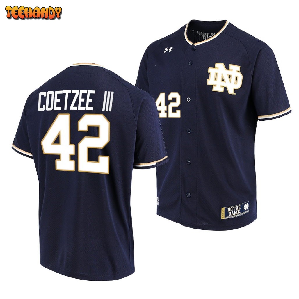 Notre Dame Fighting Irish Brooks Coetzee III College Baseball Jersey Navy