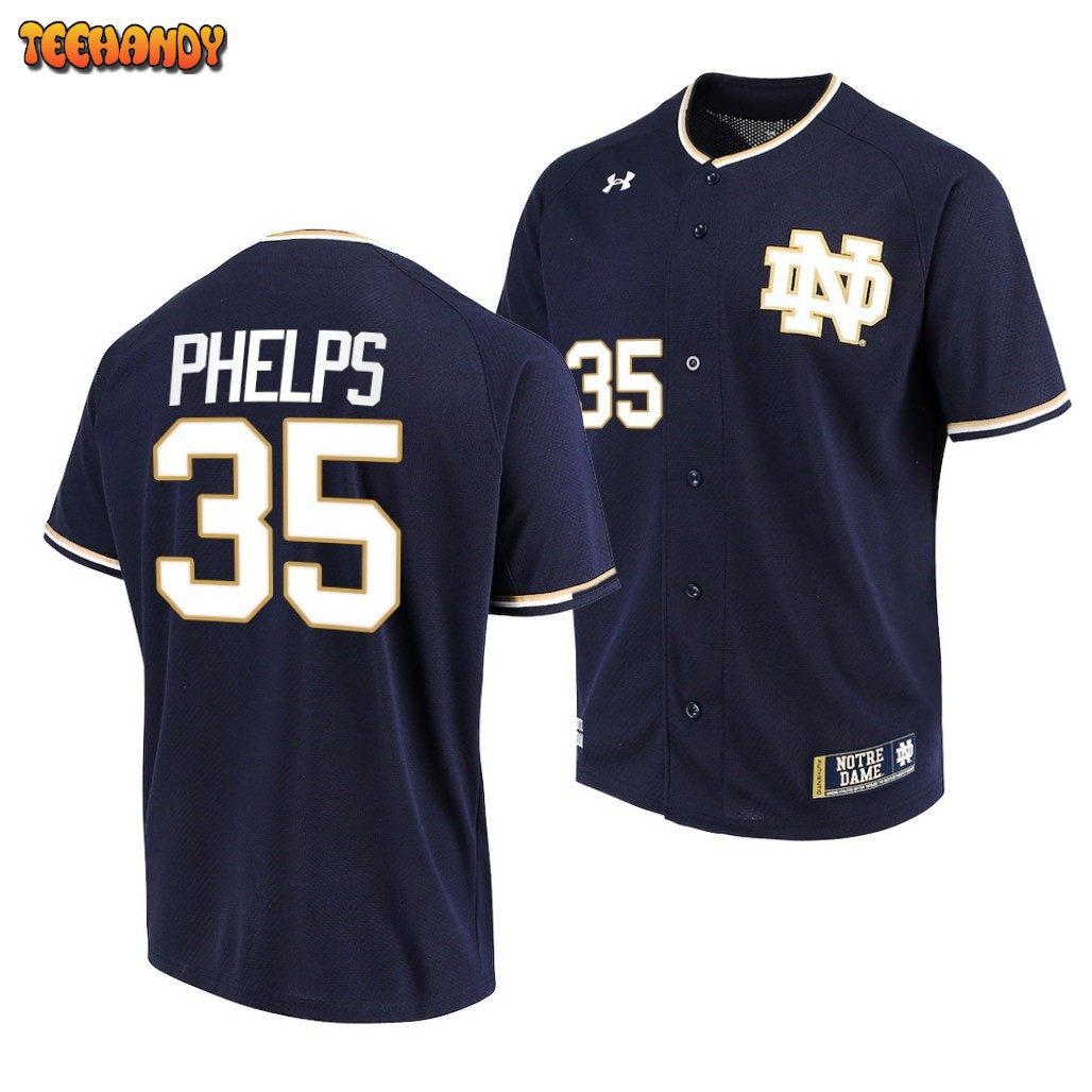 Notre Dame Fighting Irish David Phelps College Baseball Jersey Navy