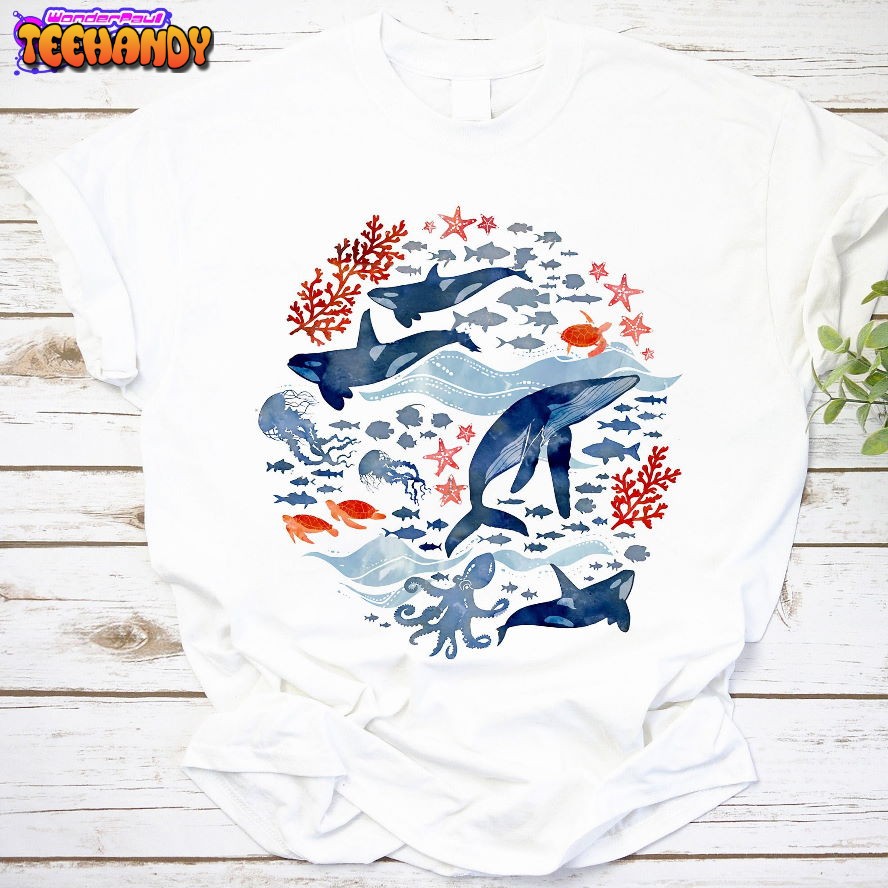 Ocean Life Sea Creatures Unisex Sweatshirt, Save Our Oceans T Shirt