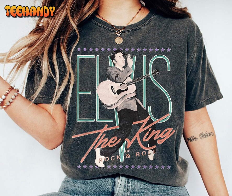 Official Vintage Design King Of Rock Shirt Elvis Presley T-Shirts