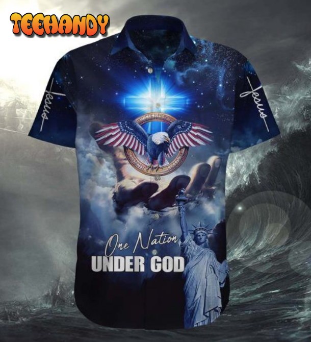 One Nation Under God Eagle Hawaiian Shirt