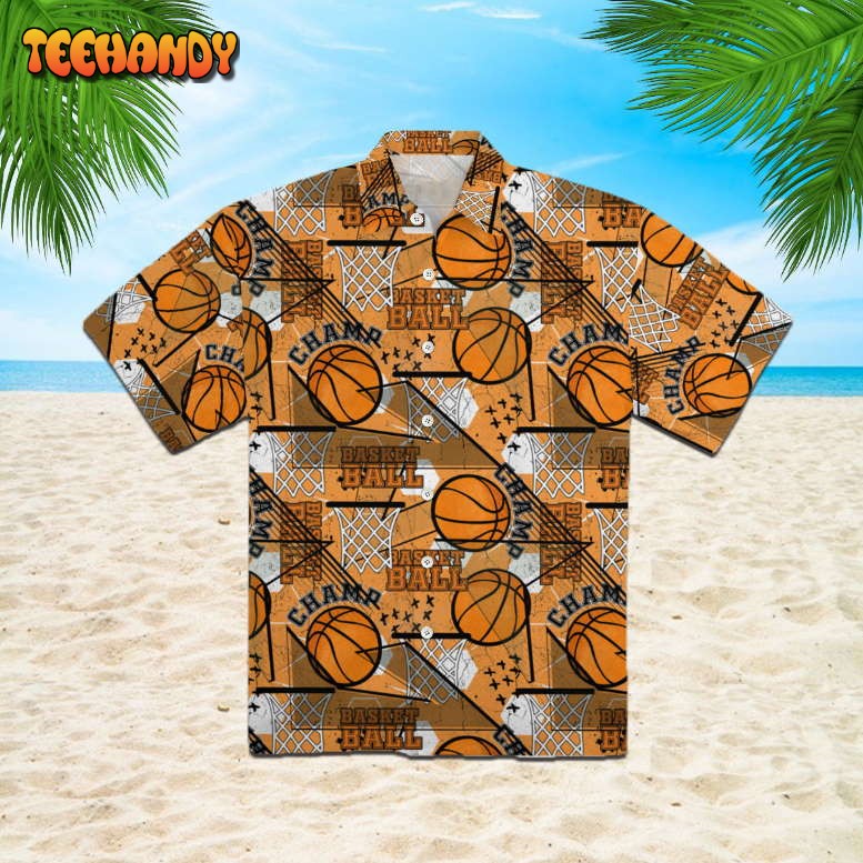 Orange Baseketball Champion Hawaiian Shirt