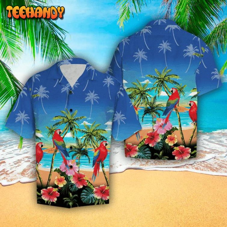 Palm Tree Parrot Hawaiian Shirt