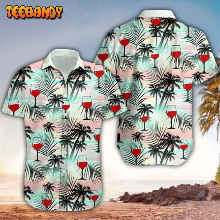 Palm Tree Red Wine Hawaiian Shirt