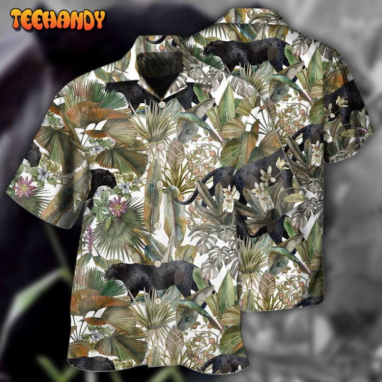 Panther Tropical Leaf Hawaiian Shirt