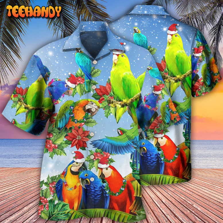 Parrot Couple Merry Christmas Hawaiian Shirt