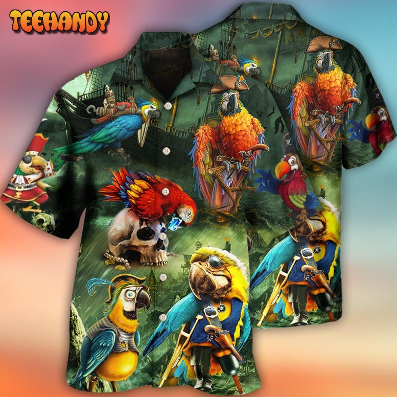 Parrot Funny Parrot Pirates In The Ocean Hawaiian Shirt