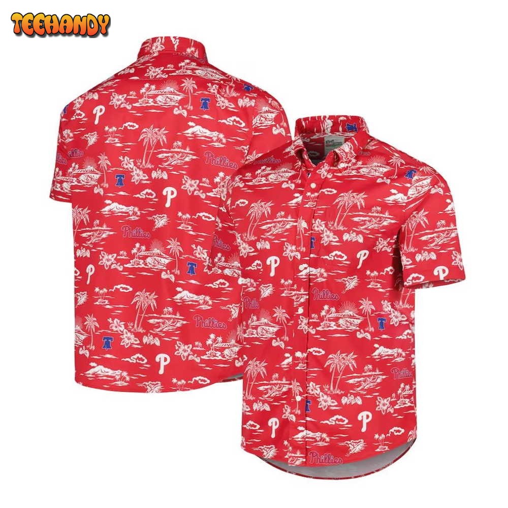 Philadelphia Phillies Red Kekai Performance Hawaiian Shirt