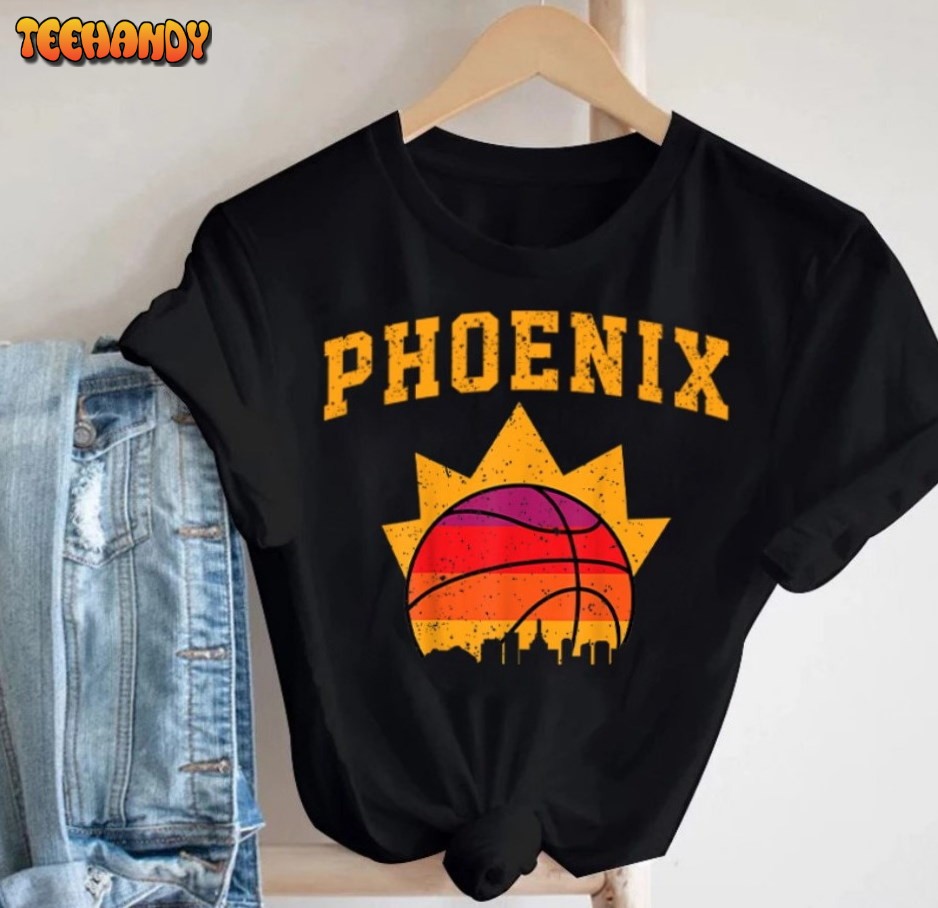 Phoenix Basketball Retro Design Vintage T Shirt, Phoenix Basketball Team Vintage Shirt