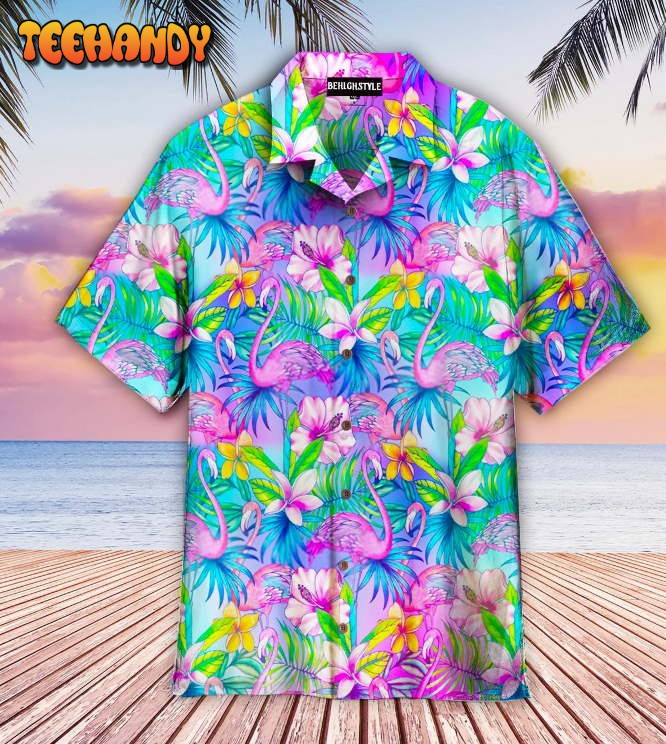 Pink Flamingo Tropical Aloha Hawaiian Shirt