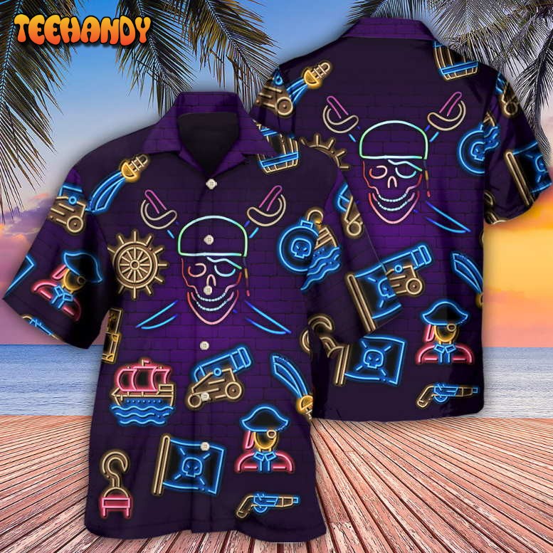 Pirate Neon Art Style Hawaiian Shirt