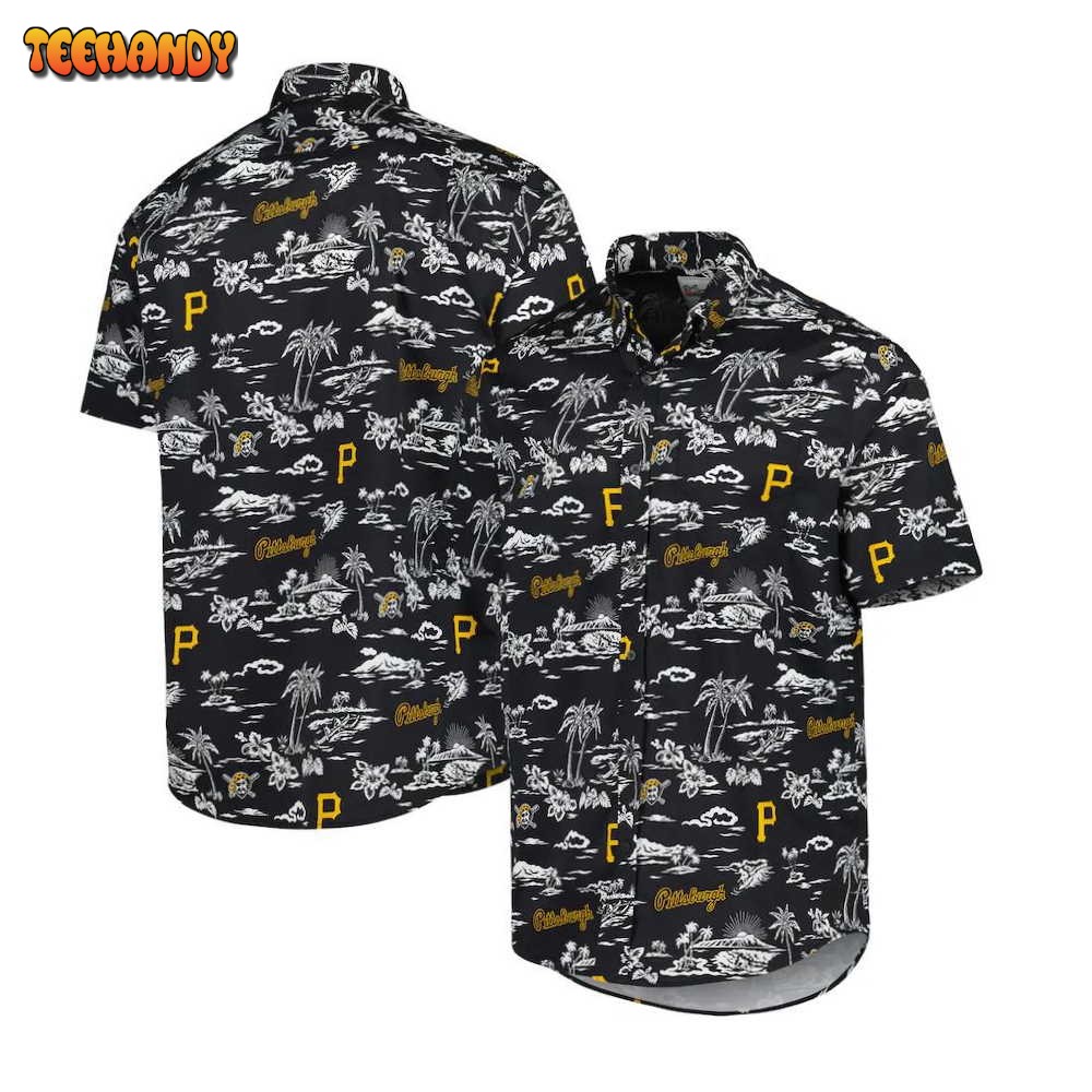 Pittsburgh Pirates Black Kekai Performance Hawaiian Shirt