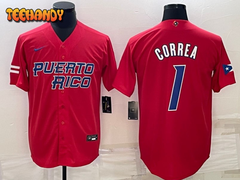 Puerto Rico Carlos Correa Red 2023 World Baseball Classic Jersey