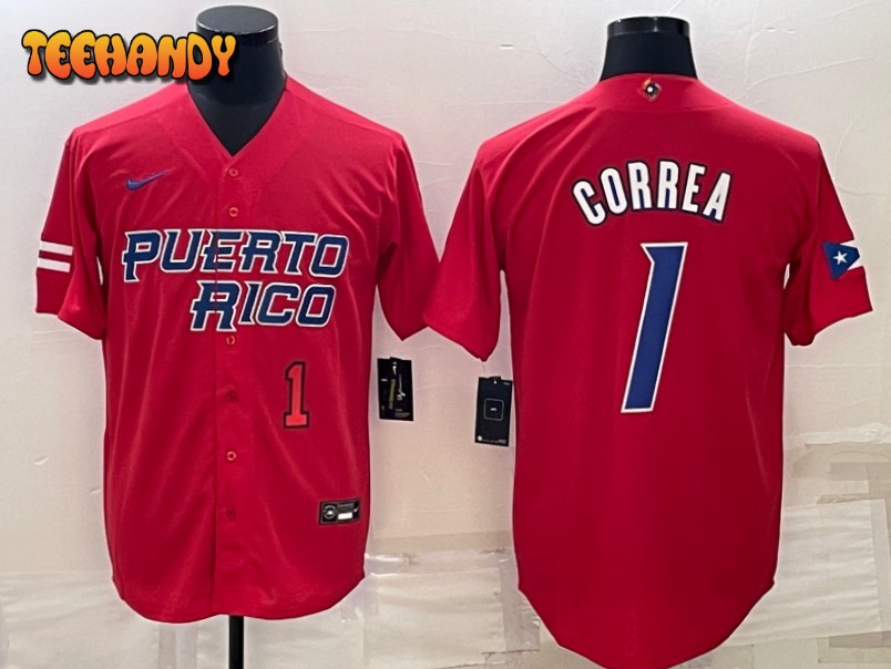 Puerto Rico Carlos Correa Red Red 2023 World Baseball Classic Jersey