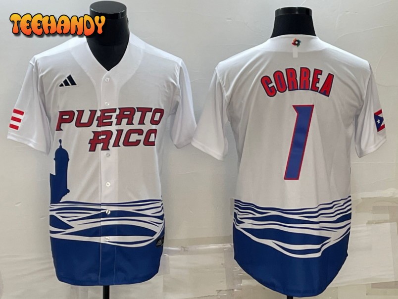 Puerto Rico Carlos Correa White 2023 World Baseball Classic Jersey