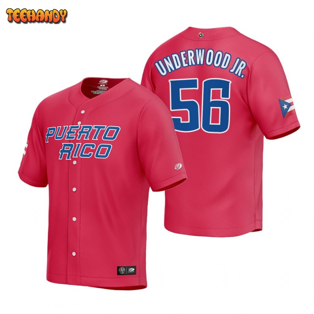 Puerto Rico Duane Underwood Jr. Red 2023 World Baseball Classic Jersey