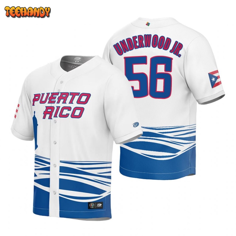 Puerto Rico Duane Underwood Jr. White 2023 World Baseball Classic Jersey