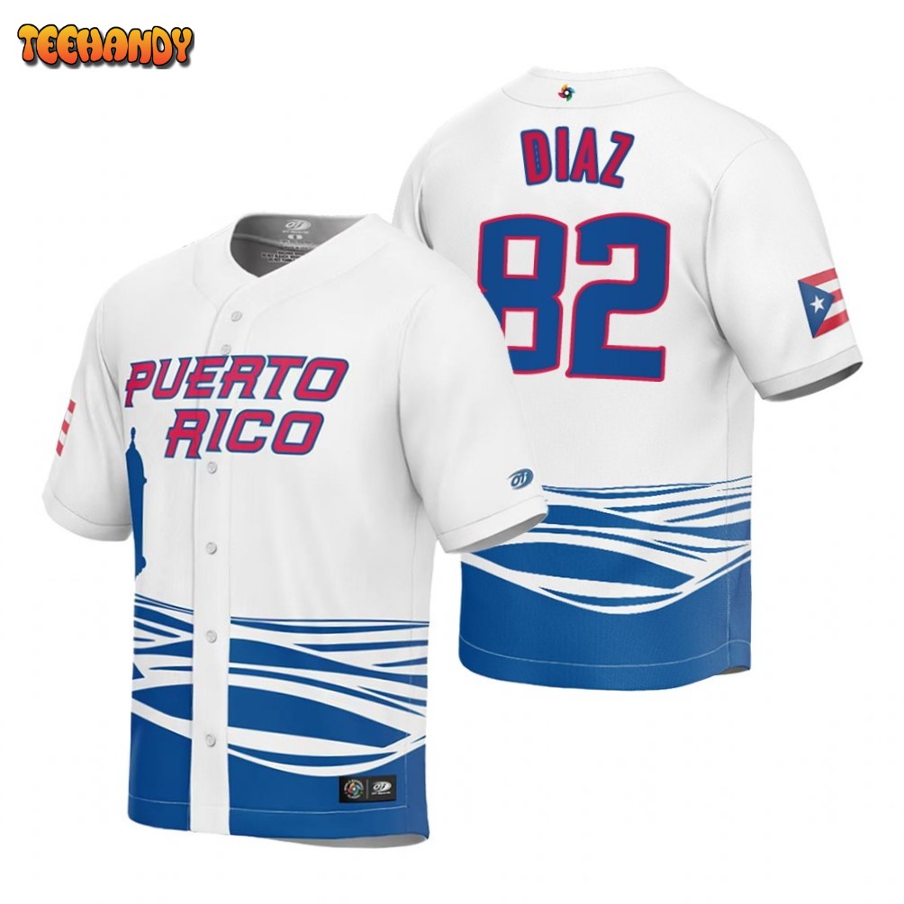 Puerto Rico Edwin Diaz White 2023 World Baseball Classic Jersey