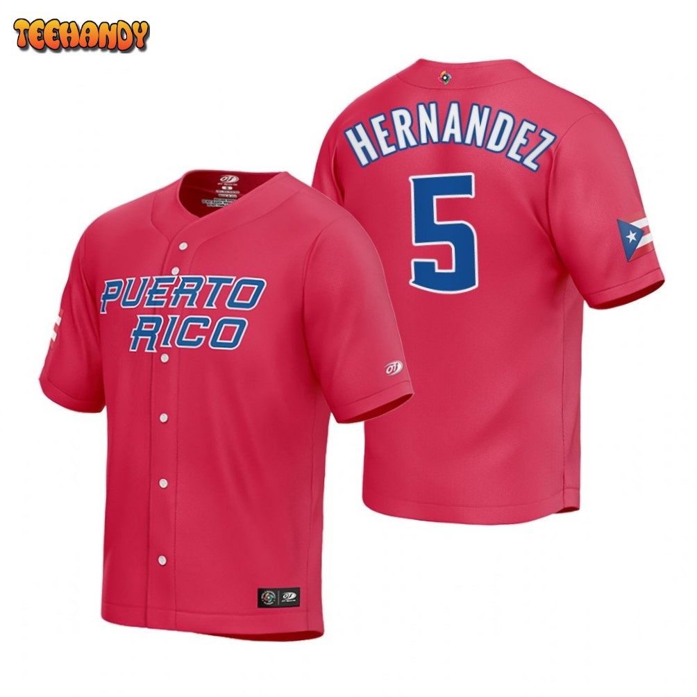 Puerto Rico Enrique Hernandez Red 2023 World Baseball Classic Jersey