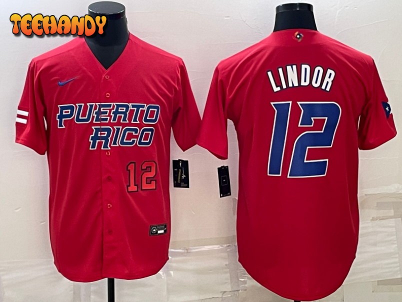 Puerto Rico Francisco Lindor Red Red 2023 World Baseball Classic Jersey