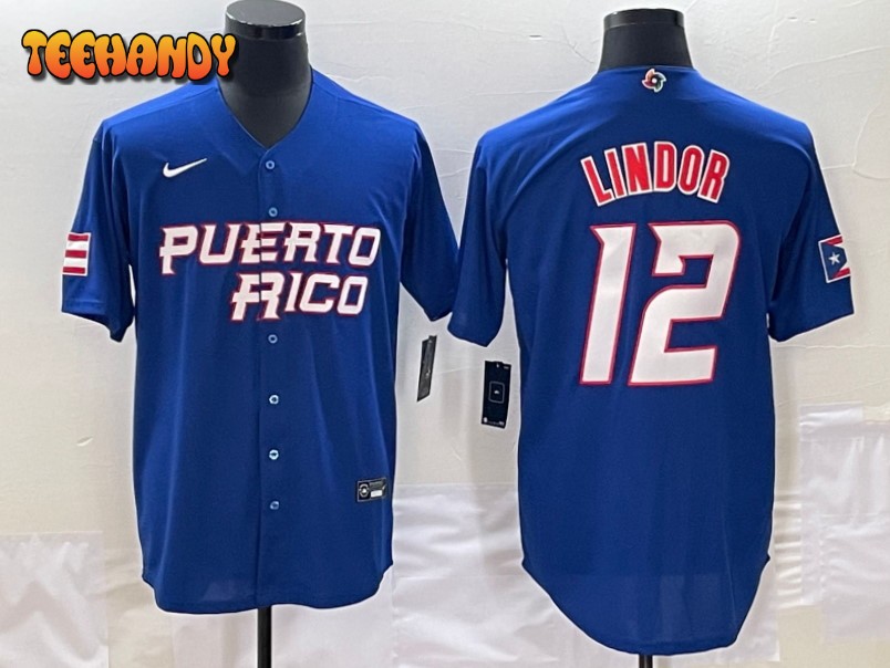 Puerto Rico Francisco Lindor Royal 2023 World Baseball Classic Jersey