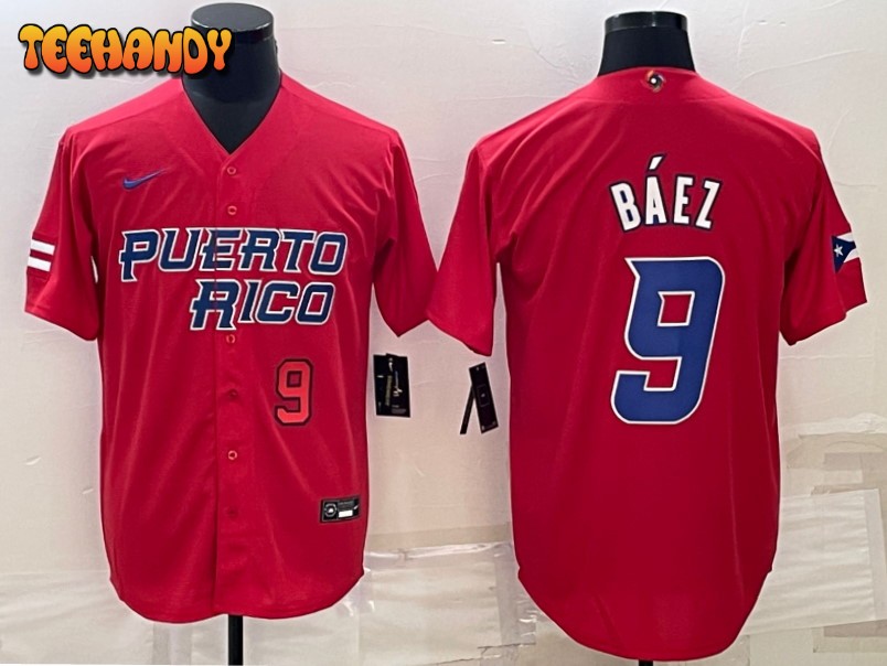 Puerto Rico Javier Baez Red Red 2023 World Baseball Classic Jersey