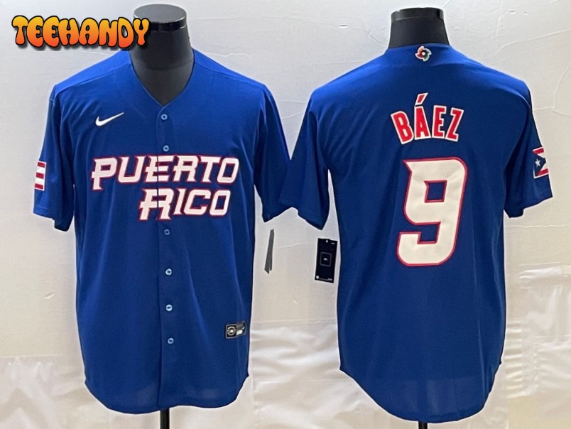 Puerto Rico Javier Baez Royal 2023 World Baseball Classic Jersey