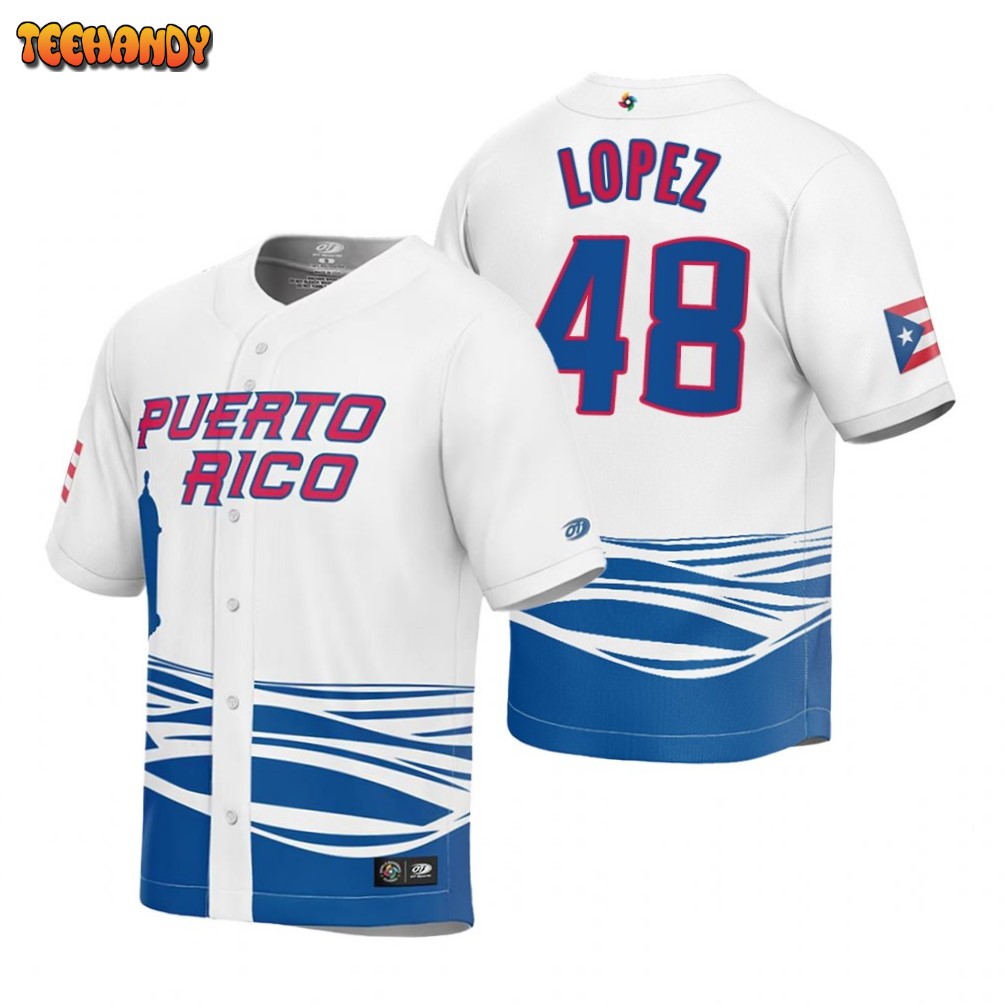 Puerto Rico Jorge Lopez White 2023 World Baseball Classic Jersey