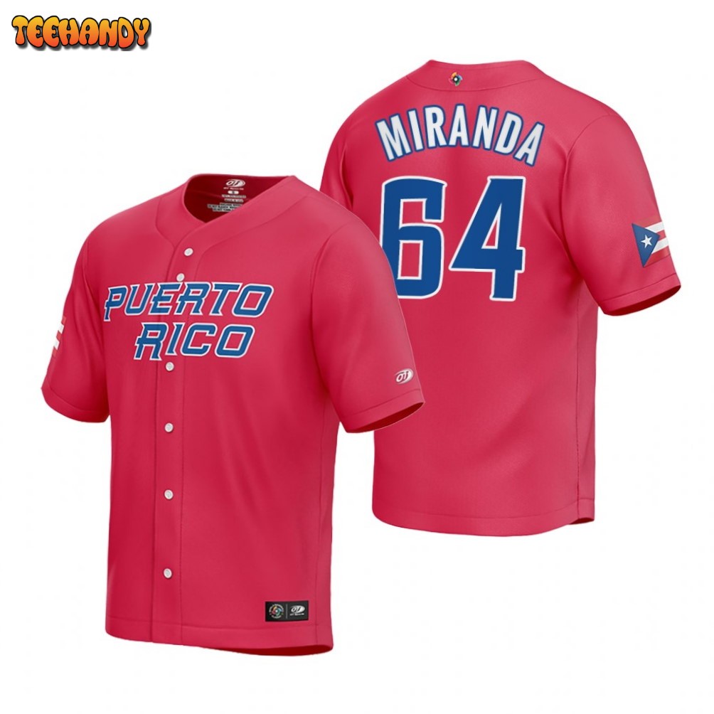 Puerto Rico Jose Miranda Red 2023 World Baseball Classic Jersey