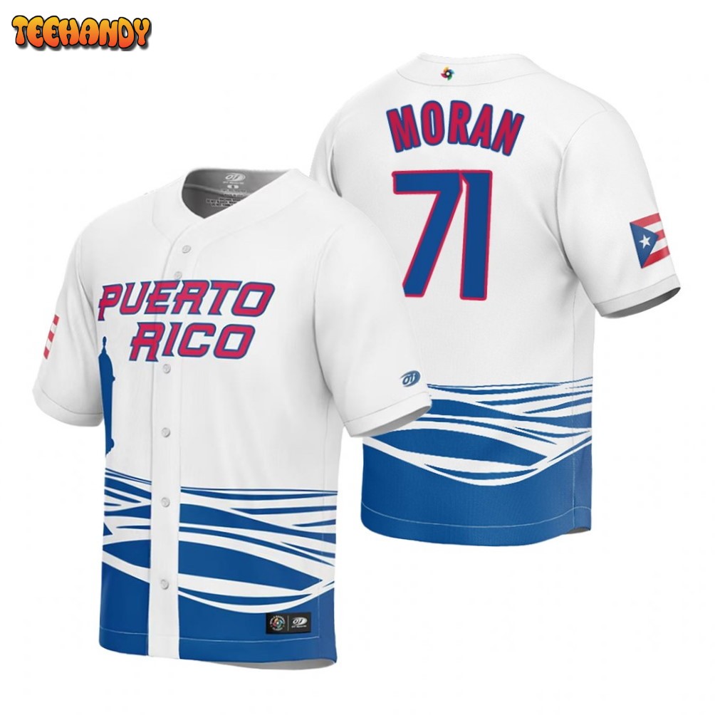 Puerto Rico Jovani Moran White 2023 World Baseball Classic Jersey