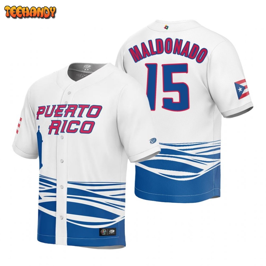 Puerto Rico Martin Maldonado White 2023 World Baseball Classic Jersey