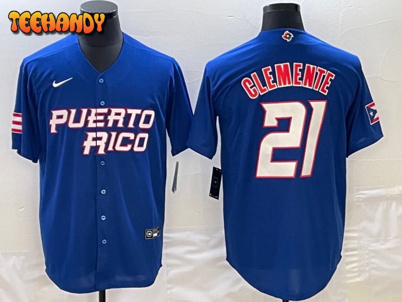 Puerto Rico Roberto Clemente Royal 2023 World Baseball Classic Jersey