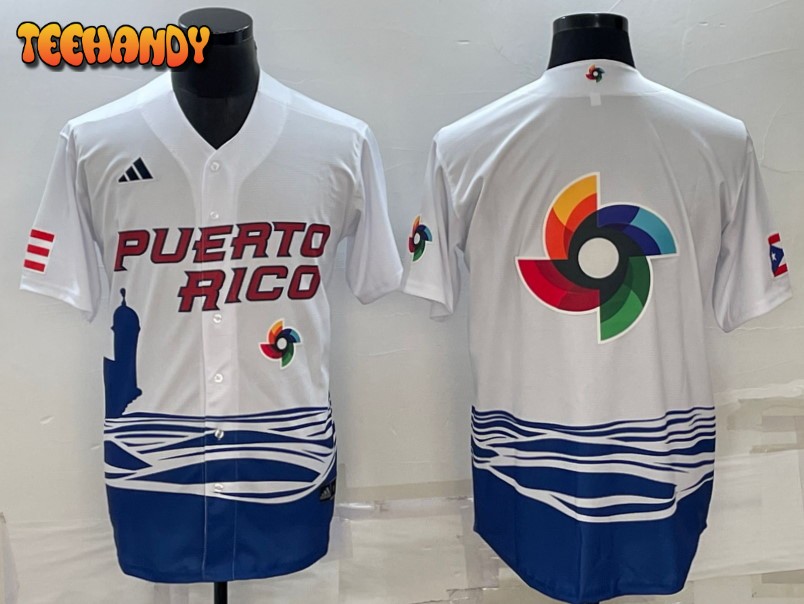 Puerto Rico White 2023 World Baseball Classic Jersey with Big Logo