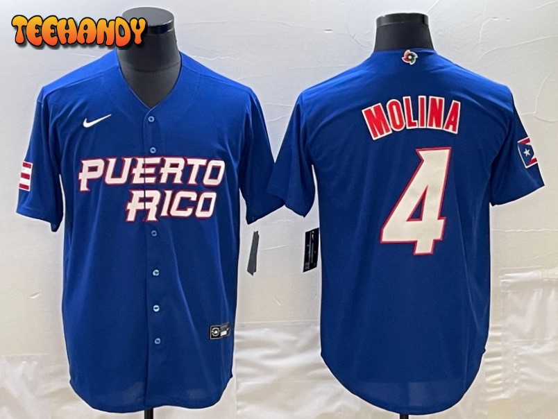 Puerto Rico Yadier Molina Royal 2023 World Baseball Classic Jersey