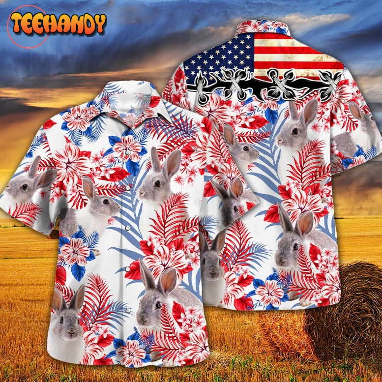 Rabbit Lovers United States Flag Hawaiian Shirt