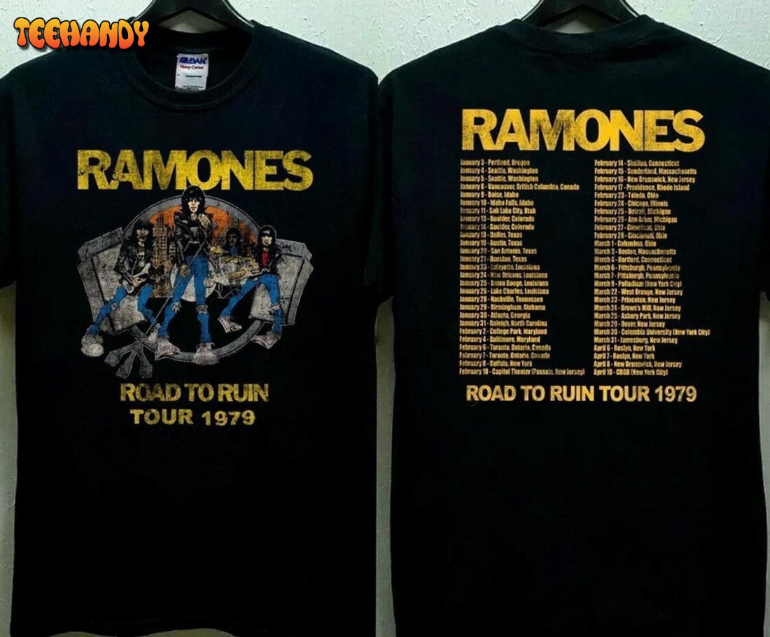 Ramones Road To Ruin Tour 1979 T-Shirt, Ramones Tour ’79 T-Shirt