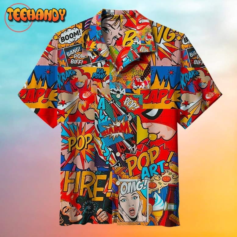 Retro Colorful Female Comic Hawaiian Shirt