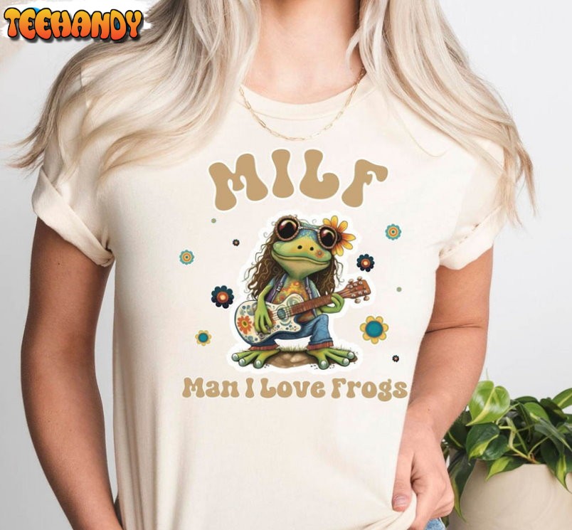 Retro Frog Cute Shirt, Funny Milf Froggy Unisex Hoodie