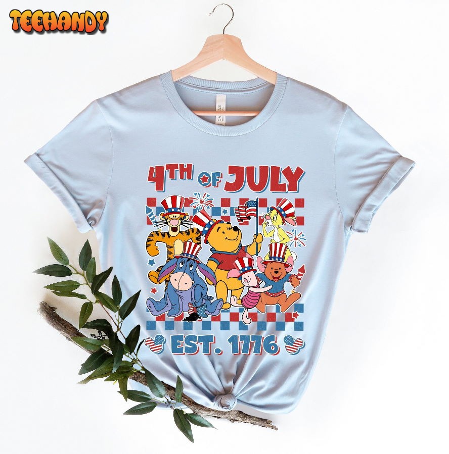 Retro Mickey And Friends Checkered Disney 4th Of July Unisex T Shirt