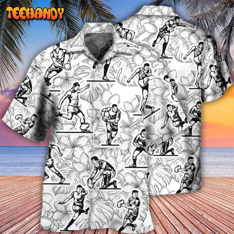 Rugby Tropical Leaf Ball Games Hawaiian Shirt