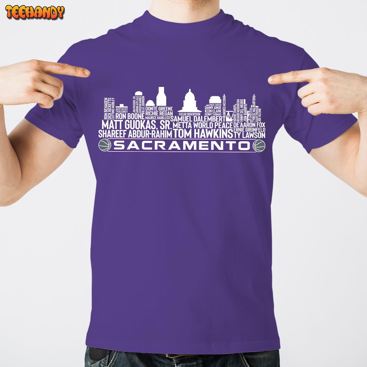 Sacramento Basketball Team All Time Legends, Sacramento City Skyline Unisex T Shirt