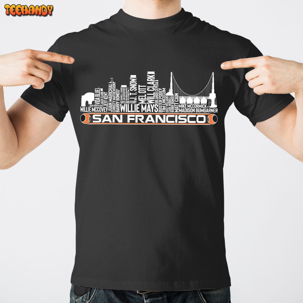 San Francisco Baseball Team All Time Legends, San Francisco City Skyline Unisex T Shirt