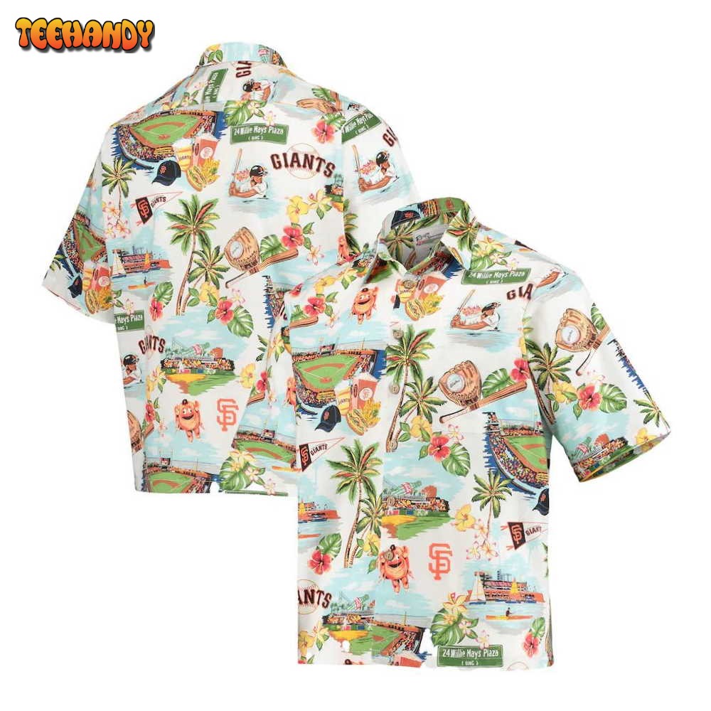 San Francisco Giants White Scenic Hawaiian Shirt