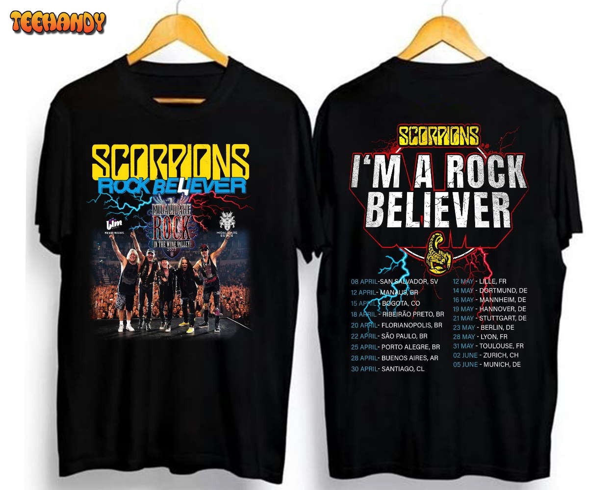 Scorpions Band Shirt, Rock Believer World Tour 2023 Shirt