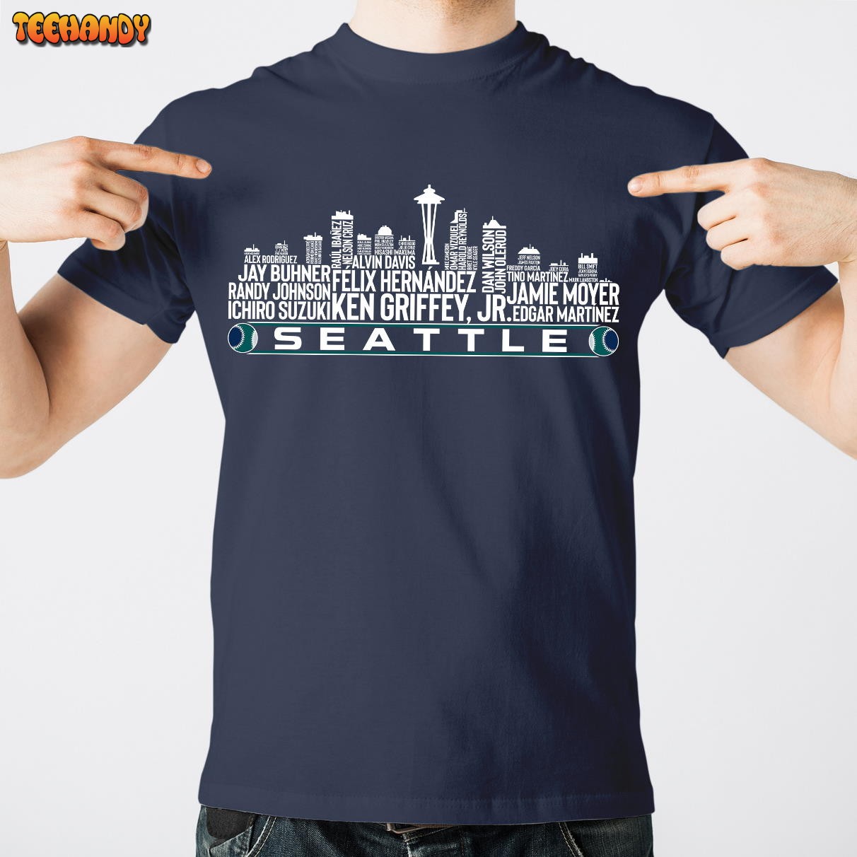 Seattle Baseball Team All Time Legends, Seattle City Skyline Unisex T Shirt