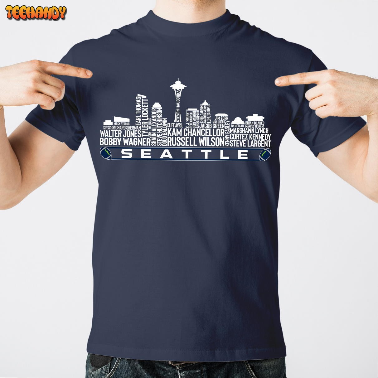 Seattle Football Team All Time Legends, Seattle City Skyline Unisex T Shirt