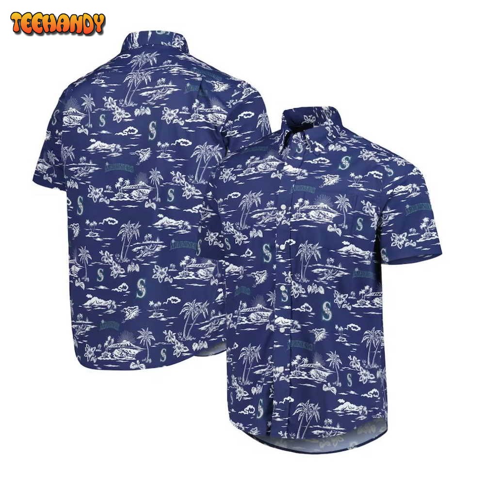 Seattle Mariners Navy Kekai Performance Hawaiian Shirt